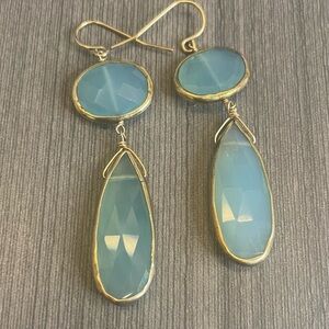 Dainty Chalcedony Drop Earrings